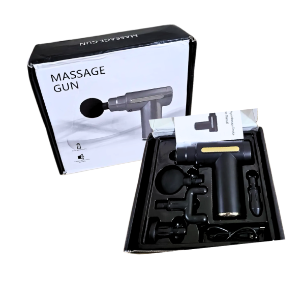 4 In 1 Massage Gun | Deep Tissue Percussion Massager With 4 Attachments | Handheld Electric Body Relaxation Therapy For Pain Relief & Recovery