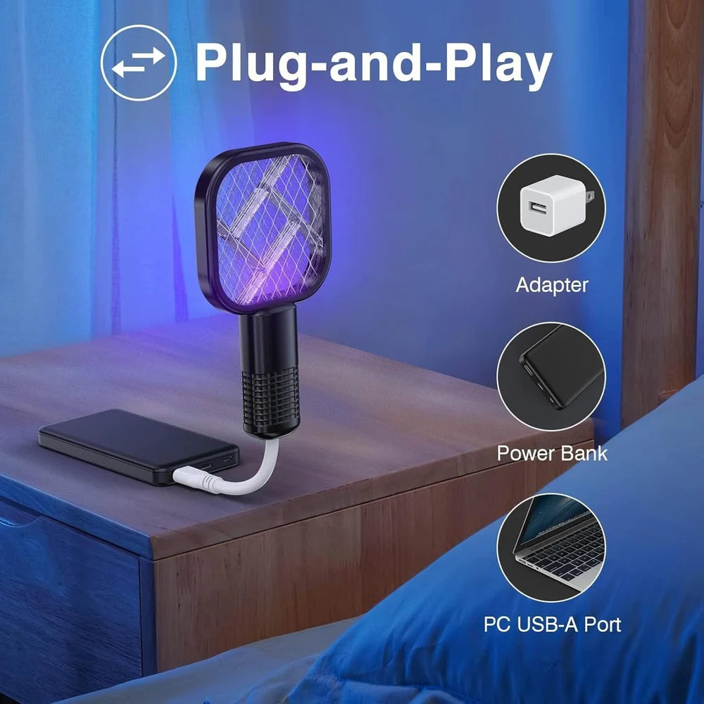 USB Rechargeable Mosquito Killer Racket | Electric Mini USB Mosquito Killer Racket Lamp Wireless Night Bulb Effective Insect Catcher