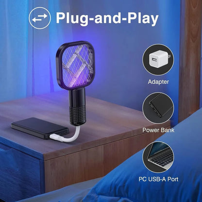 USB Rechargeable Mosquito Killer Racket | Electric Mini USB Mosquito Killer Racket Lamp Wireless Night Bulb Effective Insect Catcher