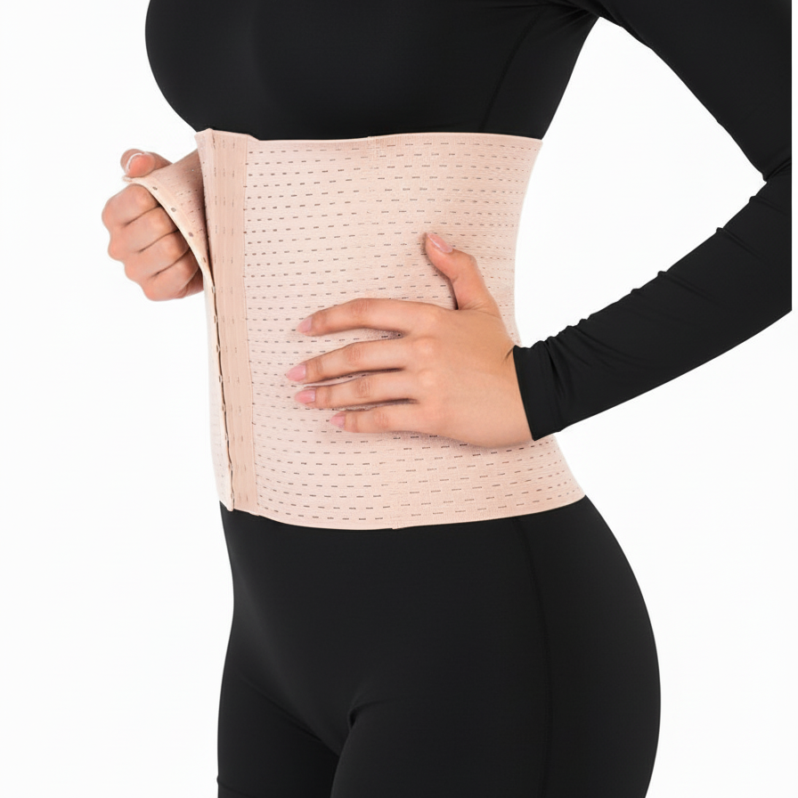 Women Jali Belly Belt | Adjustable Body Shaper Tummy Slimming Belt with Hooks for Waist Training & Posture Support | Large