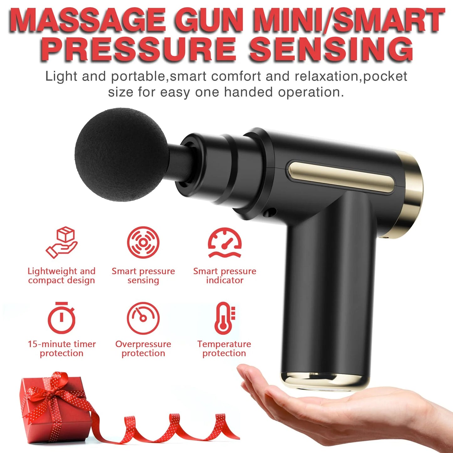4 In 1 Massage Gun | Deep Tissue Percussion Massager With 4 Attachments | Handheld Electric Body Relaxation Therapy For Pain Relief & Recovery