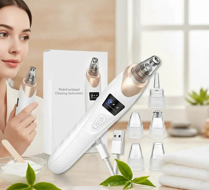 Blackhead Remover Face Acne Black Dot Pimple Electric Black head Vacuum Cleaner Pore Skin Care Tools Machine 4 Replacement Head (random color)