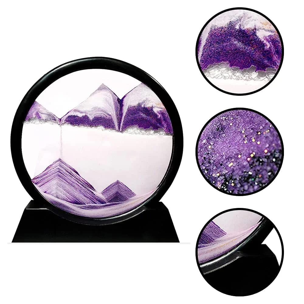 3D Moving Sand Mountain Lamp With Stand - Sandscape Painting - Moving Sand Art - Showpiece