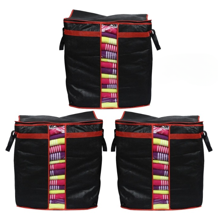 Black Storage Organizer Bag / Durable material for long-lasting use. - pack of 6