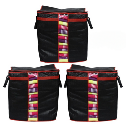 Black Storage Organizer Bag / Durable material for long-lasting use. - pack of 6