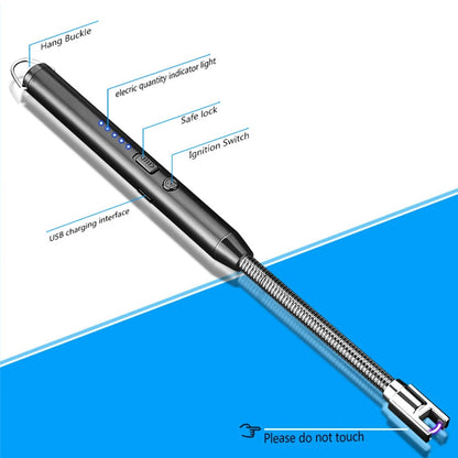 USB Rechargeable Portable Electronic Arc Lighter with Flexible Neck, Safety Lock, Windproof & Eco-Friendly Design for Candles & Gas Stoves