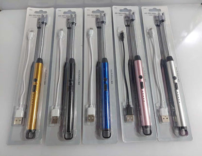 USB Rechargeable Portable Electronic Arc Lighter with Flexible Neck, Safety Lock, Windproof & Eco-Friendly Design for Candles & Gas Stoves