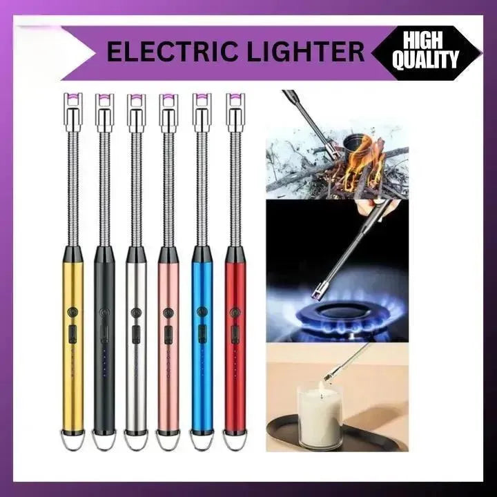 USB Rechargeable Portable Electronic Arc Lighter with Flexible Neck, Safety Lock, Windproof & Eco-Friendly Design for Candles & Gas Stoves