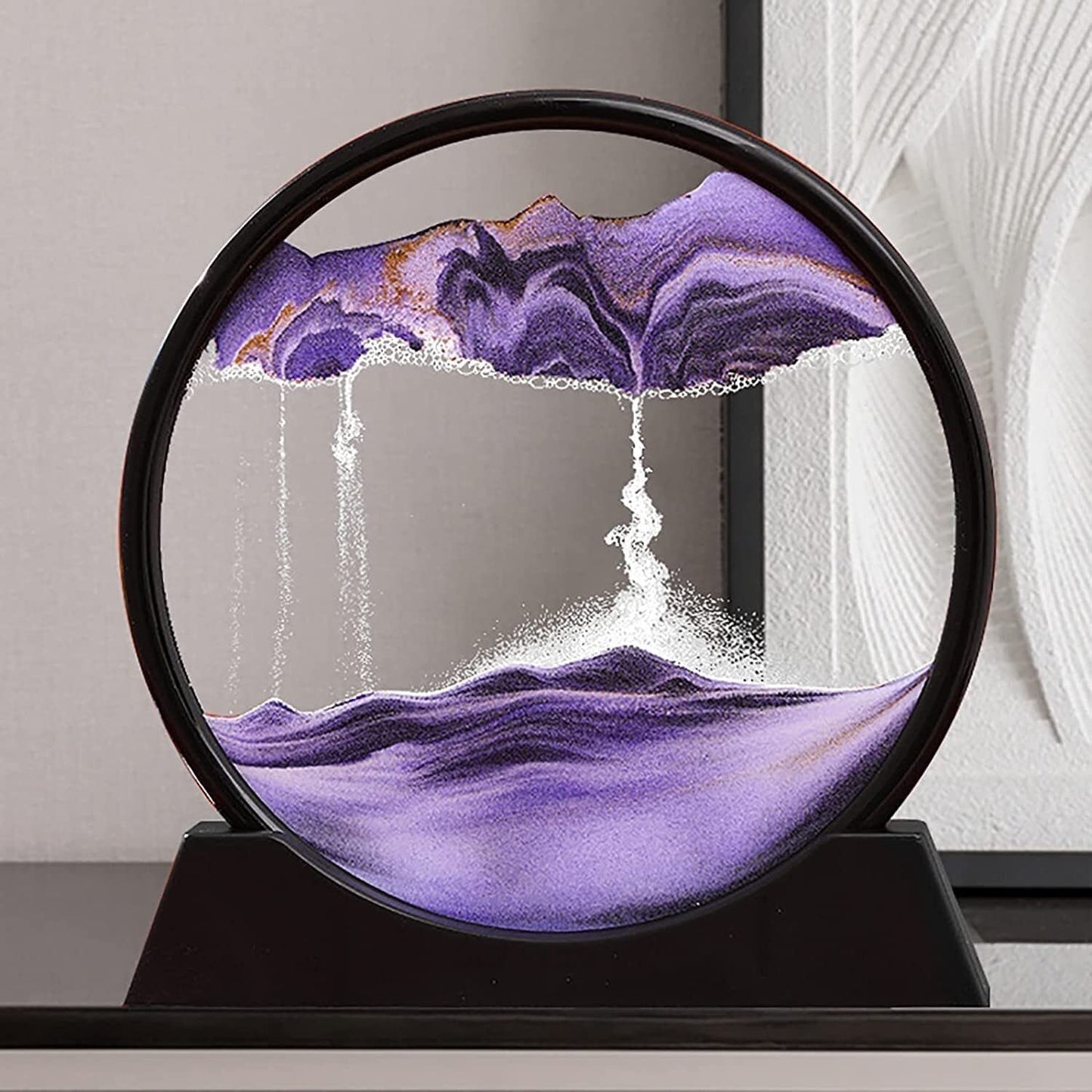 3D Moving Sand Mountain Lamp With Stand - Sandscape Painting - Moving Sand Art - Showpiece