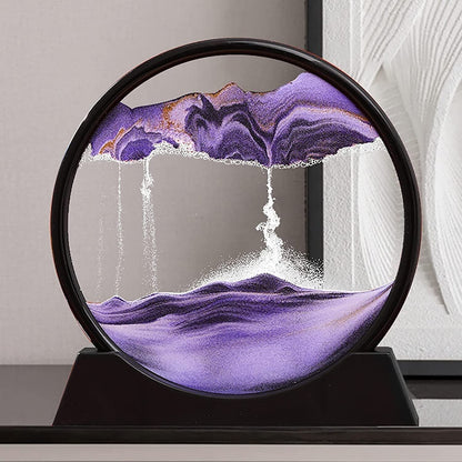 3D Moving Sand Mountain Lamp With Stand - Sandscape Painting - Moving Sand Art - Showpiece