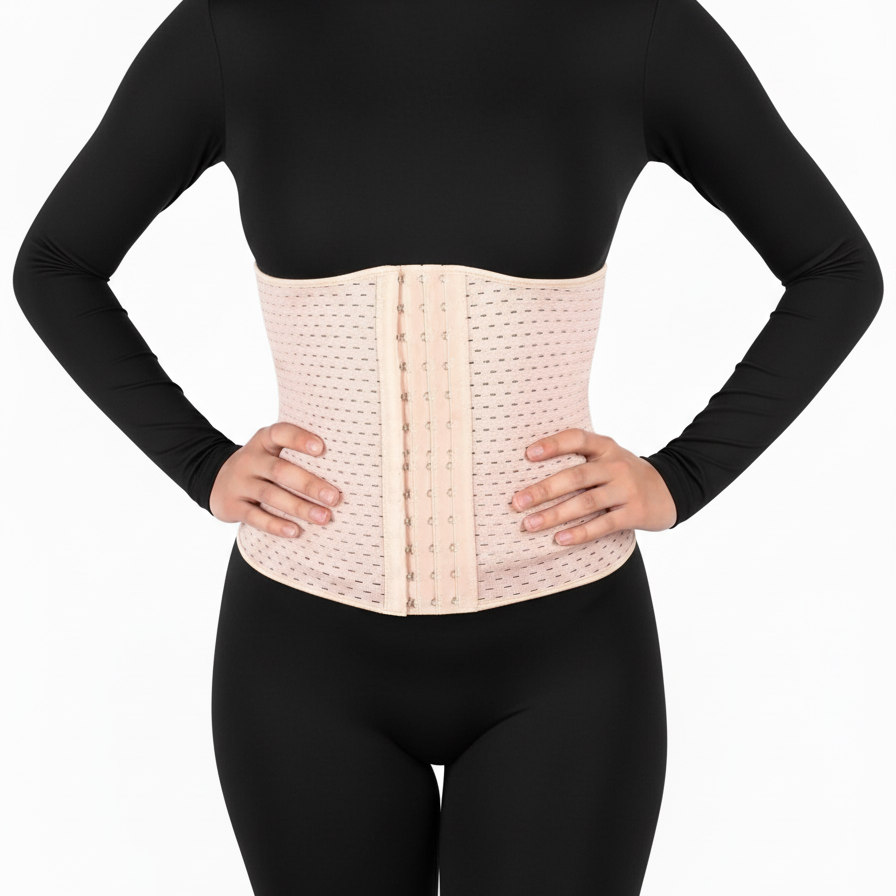 Women Jali Belly Belt | Adjustable Body Shaper Tummy Slimming Belt with Hooks for Waist Training & Posture Support | Large