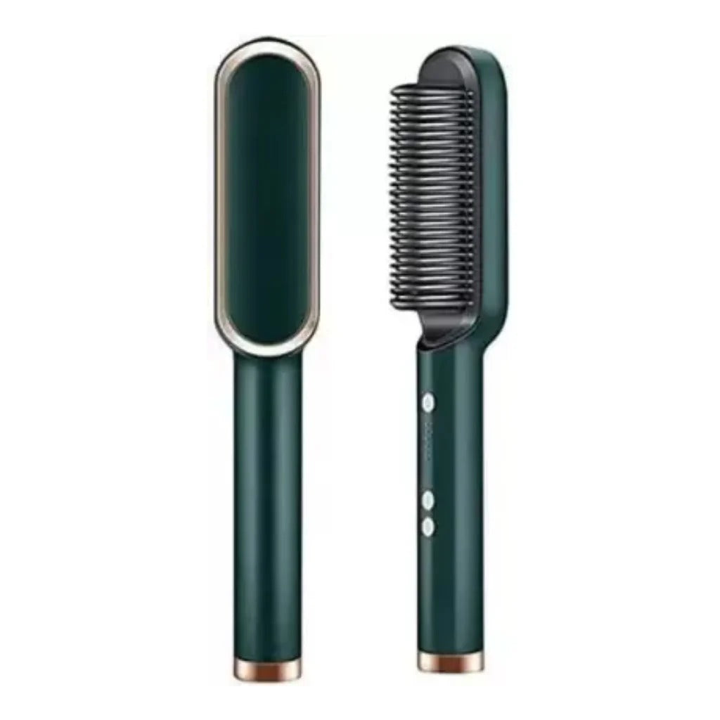 Hair Straightener Iron Brush Straight Hair Comb 2-in-1 Hair Straightener Curling Professional Styling Brush Hair Curler & Straightener For Women
