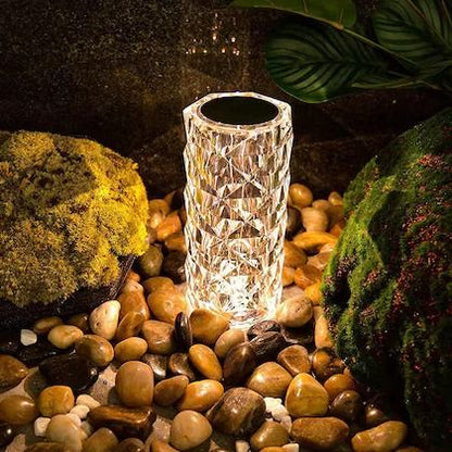 16 Colors Diamond Rose Crystal Touch Lamp Bedside Acrylic Usb Rechargeable Table Lamp - With Remote