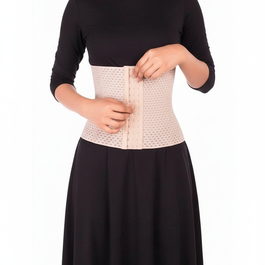 Women Jali Belly Belt | Adjustable Body Shaper Tummy Slimming Belt with Hooks for Waist Training & Posture Support | Large