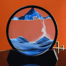 3D Moving Sand Mountain Lamp With Stand - Sandscape Painting - Moving Sand Art - Showpiece