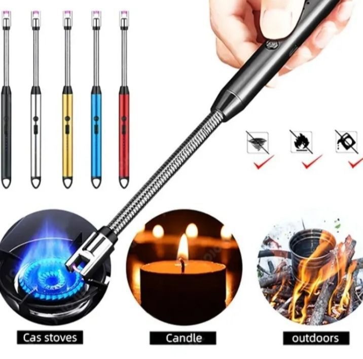 USB Rechargeable Portable Electronic Arc Lighter with Flexible Neck, Safety Lock, Windproof & Eco-Friendly Design for Candles & Gas Stoves
