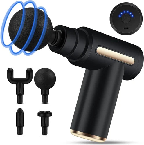 4 In 1 Massage Gun | Deep Tissue Percussion Massager With 4 Attachments | Handheld Electric Body Relaxation Therapy For Pain Relief & Recovery