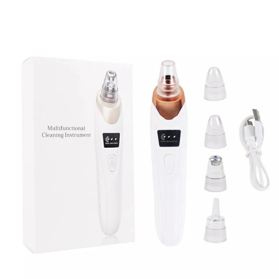 Blackhead Remover Face Acne Black Dot Pimple Electric Black head Vacuum Cleaner Pore Skin Care Tools Machine 4 Replacement Head (random color)