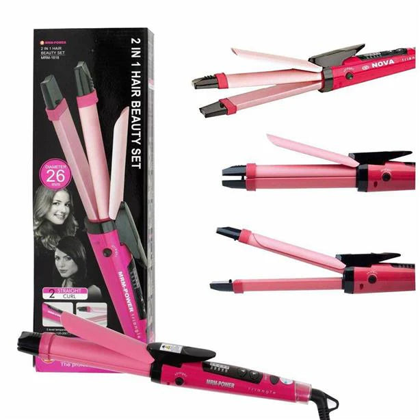 2 in 1 Nova Hair Straightener and Curler Hair Straightener + Curler Versatile Styling Tool for Straightening and Curling Hair