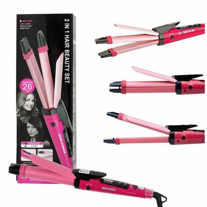 2 in 1 Nova Hair Straightener and Curler Hair Straightener + Curler Versatile Styling Tool for Straightening and Curling Hair