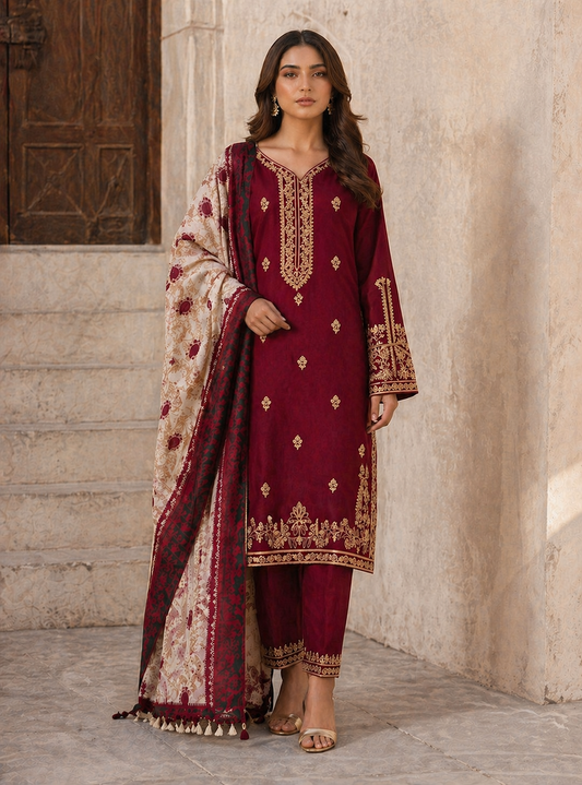 3 Piece - Embroidered Lawn Suit | Maria.B.