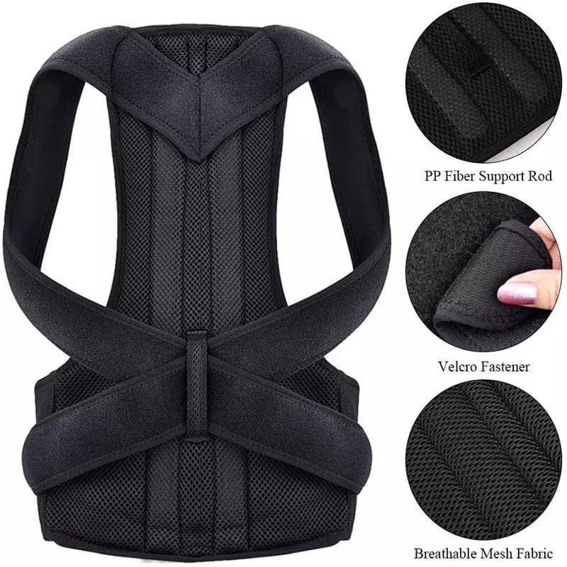 Adjustable Magnetic Posture Corrector Back Brace Support Belt for Upper Back Pain Relief – Standard Size
