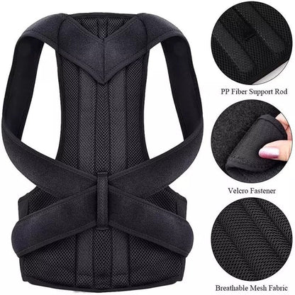 Adjustable Magnetic Posture Corrector Back Brace Support Belt for Upper Back Pain Relief – Standard Size