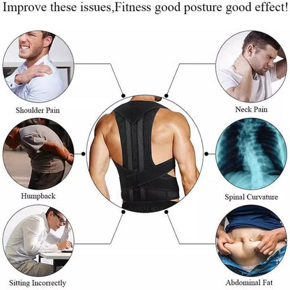 Adjustable Magnetic Posture Corrector Back Brace Support Belt for Upper Back Pain Relief – Standard Size