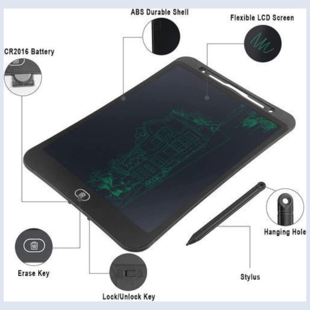 Writing Pad LCD Tablet For Kid Digital Drawing Pad – Erasable Writing Board – Writing Pad (Random Color) - 10 inch