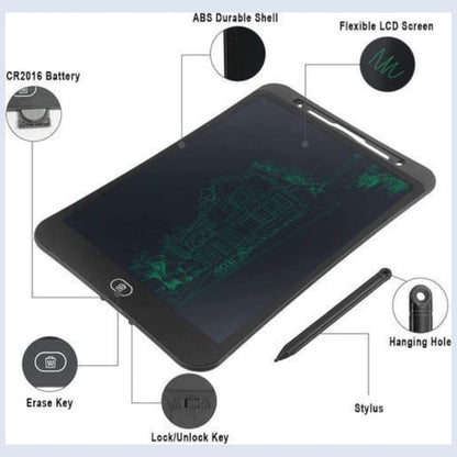 Writing Pad LCD Tablet For Kid Digital Drawing Pad – Erasable Writing Board – Writing Pad (Random Color) - 10 inch