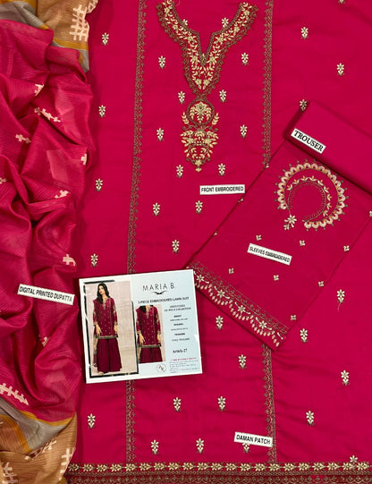 3 Piece - Embroidered Lawn Suit | Maria.B.