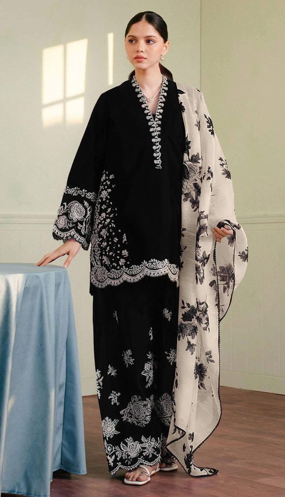 3 Piece - Embroidered Lawn Suit | Unstitched
