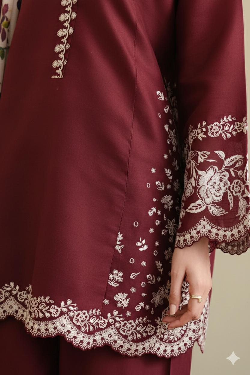 3 Piece - Embroidered Lawn Suit | Unstitched