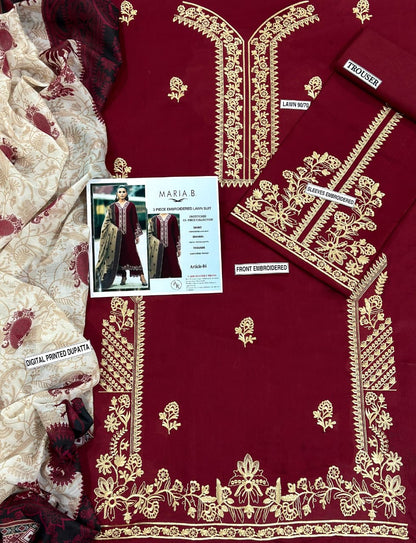 3 Piece - Embroidered Lawn Suit | Maria.B.