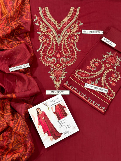 3 Piece - Embroidered Lawn Suit | Maria.B.