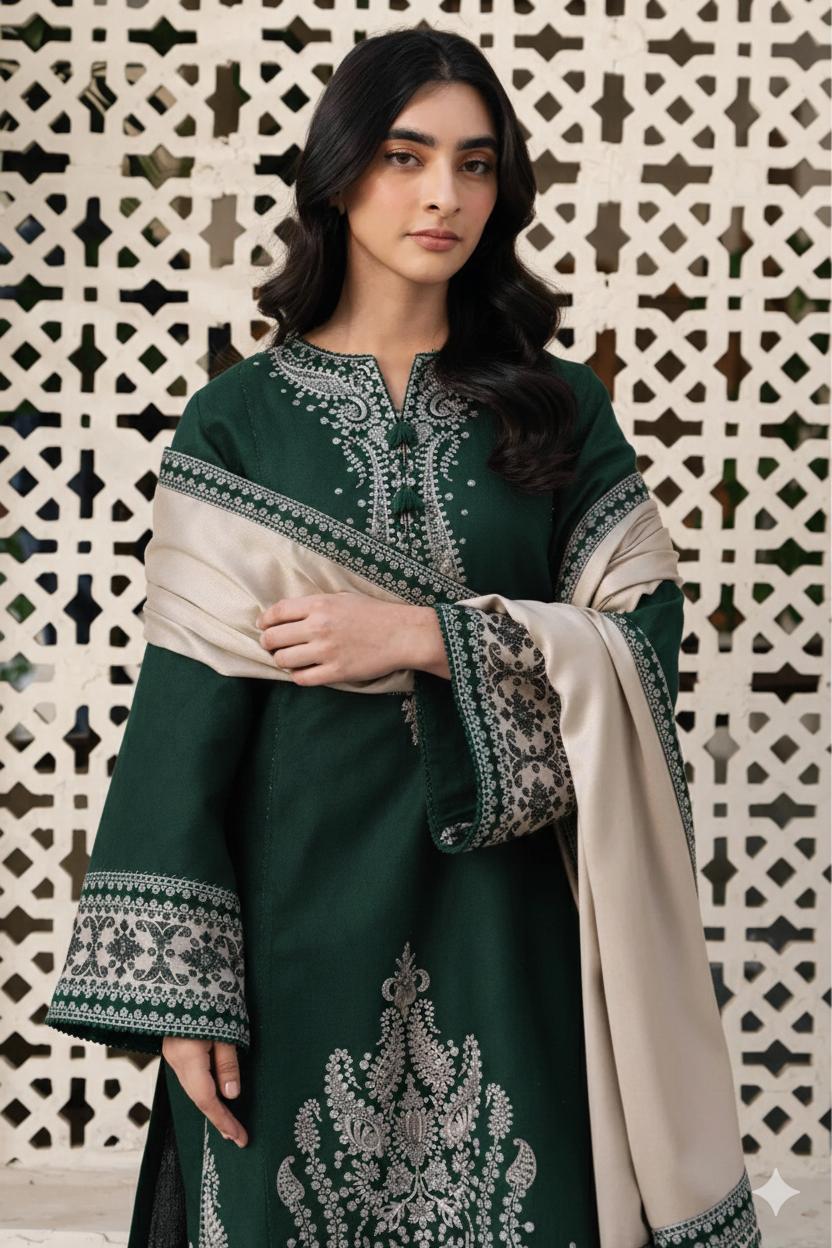 3 Piece - Embroidered Lawn Suit | Unstitched