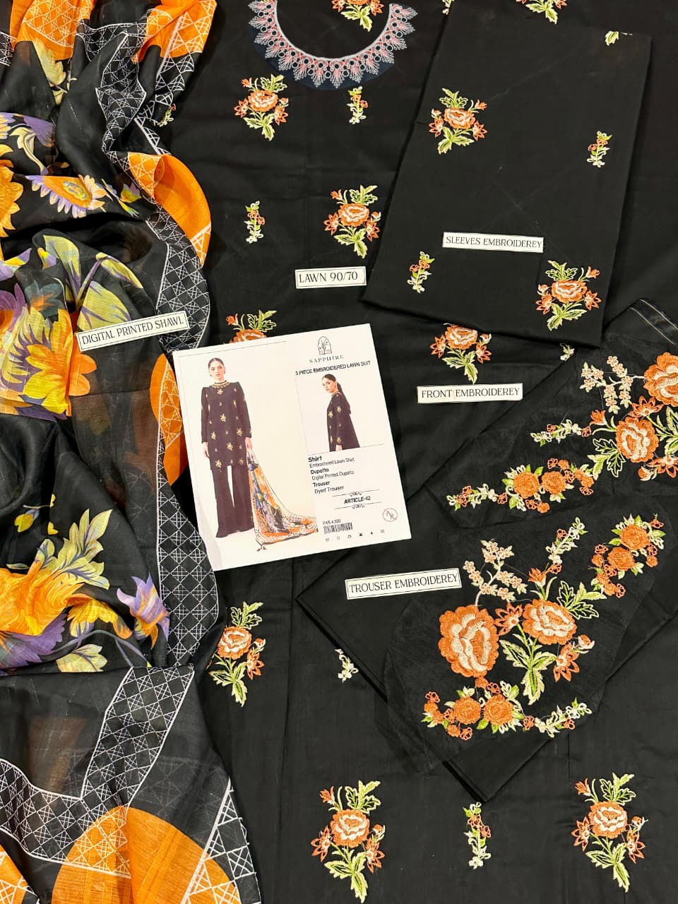 3 Piece - Embroidered Lawn Suit | Unstitched