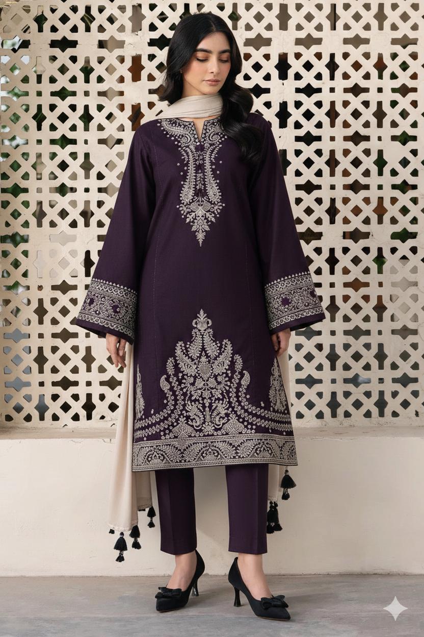 3 Piece - Embroidered Lawn Suit | Unstitched