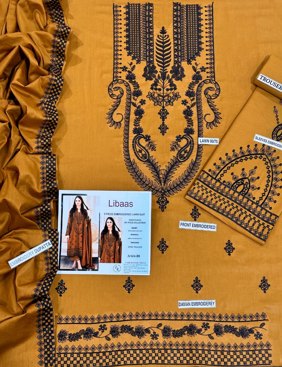 3 Piece - Embroidered Lawn Suit | Unstitched