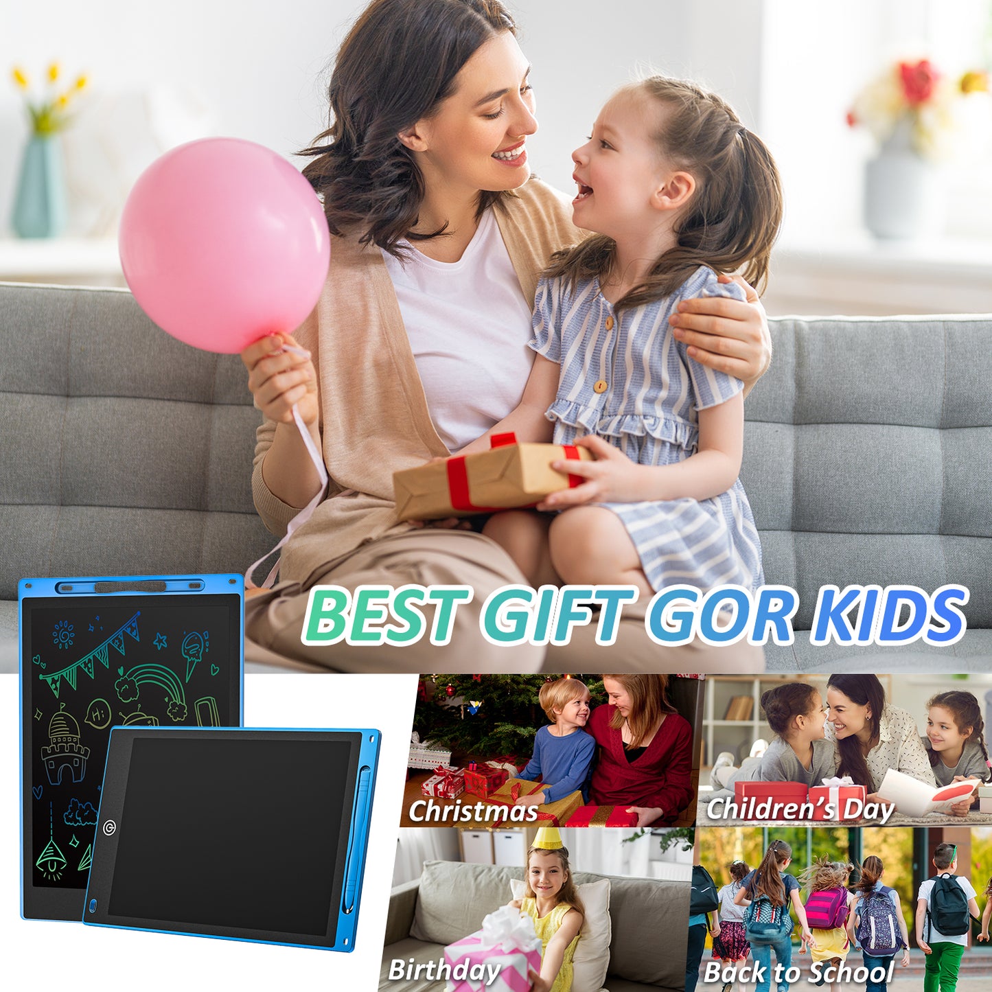 Writing Pad LCD Tablet For Kid Digital Drawing Pad – Erasable Writing Board – Writing Pad (Random Color) - 10 inch