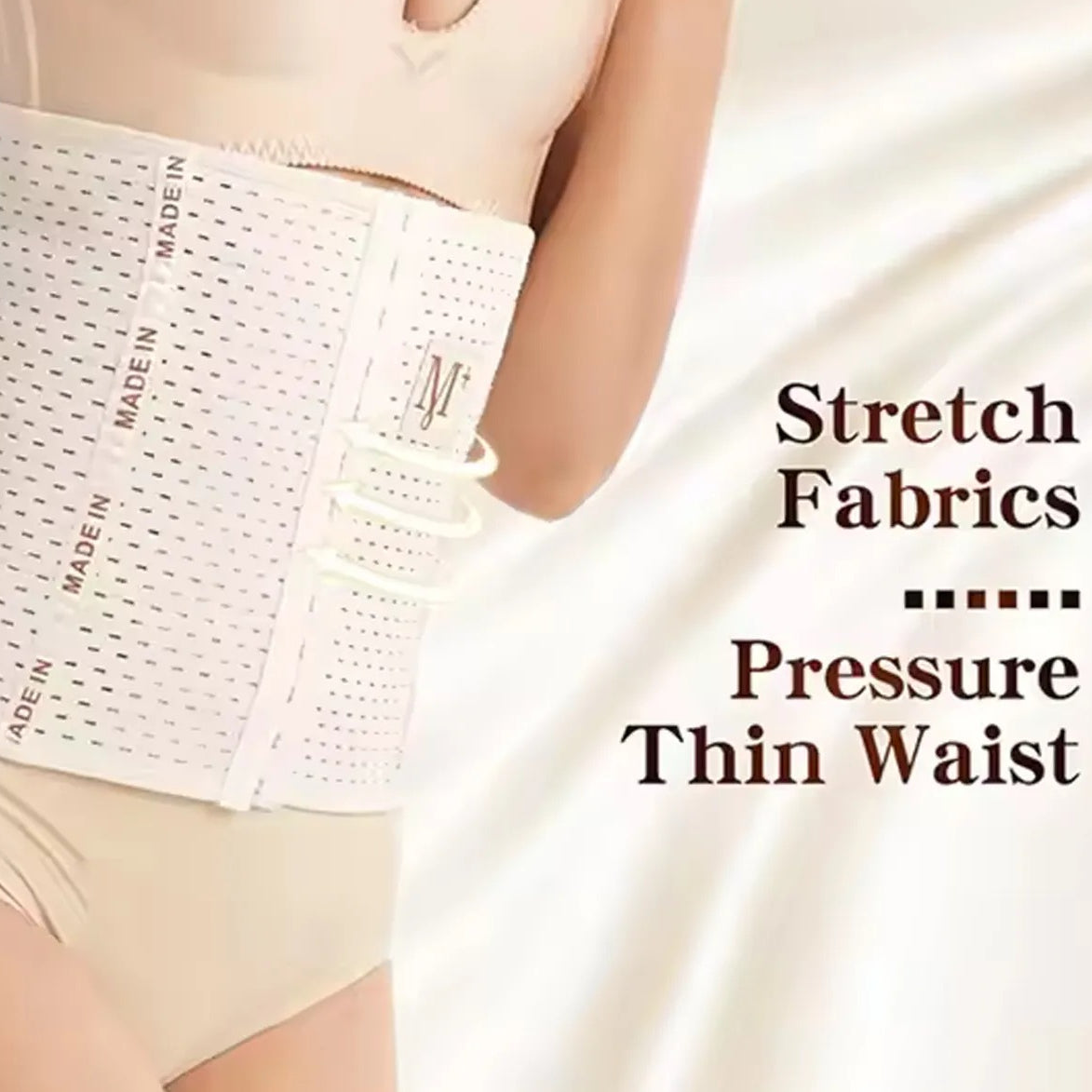 Women Jali Belly Belt | Adjustable Body Shaper Tummy Slimming Belt with Hooks for Waist Training & Posture Support | Large