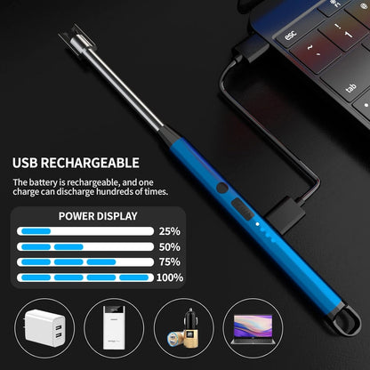 USB Rechargeable Portable Electronic Arc Lighter with Flexible Neck, Safety Lock, Windproof & Eco-Friendly Design for Candles & Gas Stoves