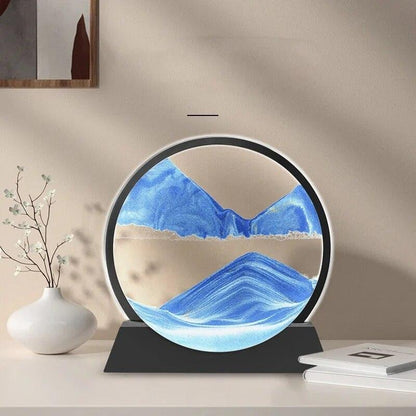 3D Moving Sand Mountain Lamp With Stand - Sandscape Painting - Moving Sand Art - Showpiece