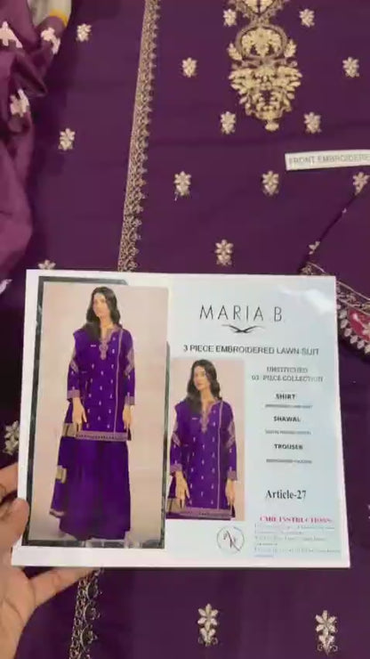 3 Piece - Embroidered Lawn Suit | Maria.B.
