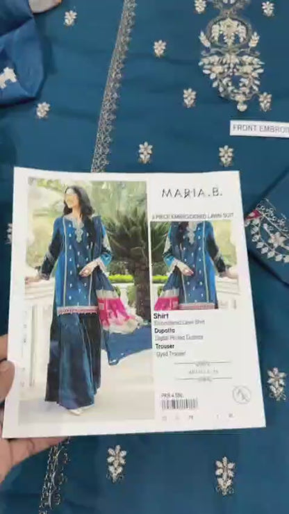 3 Piece - Embroidered Lawn Suit | Maria.B.