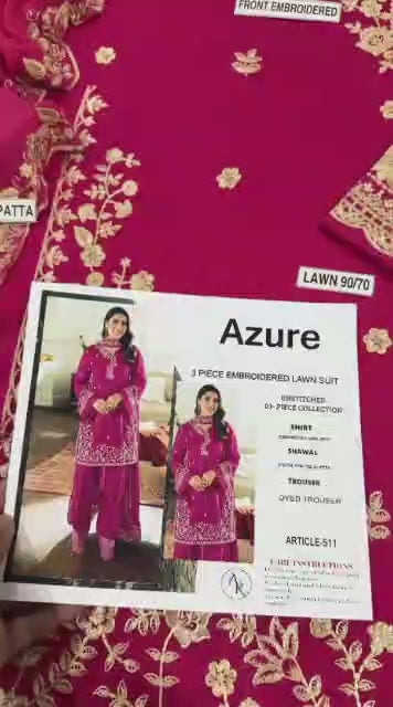 3 Piece - Embroidered Lawn Suit | Unstitched