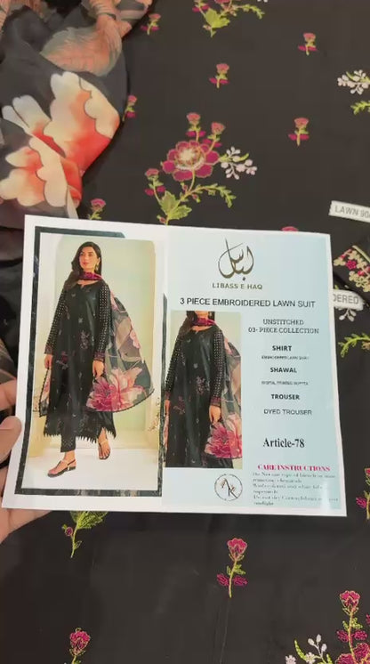 3 Piece - Embroidered Lawn Suit | Unstitched