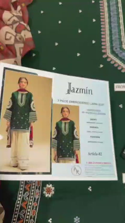 3 Piece - Embroidered Lawn Suit | Unstitched