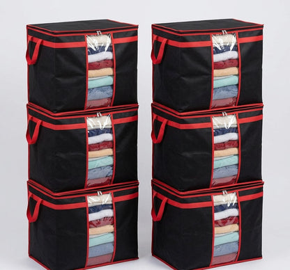 Black Storage Organizer Bag / Durable material for long-lasting use. - pack of 6
