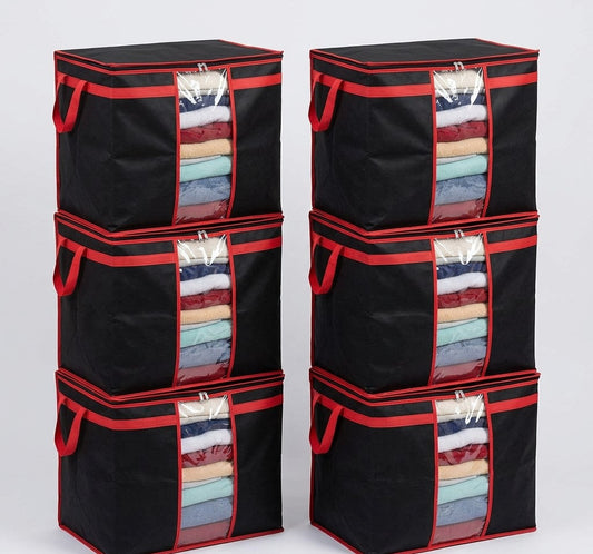 Black Storage Organizer Bag / Durable material for long-lasting use. - pack of 6
